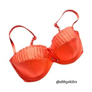 Seafolly Underwire Bikini Top Orange Adjustable Straps Size 4 D Cup
